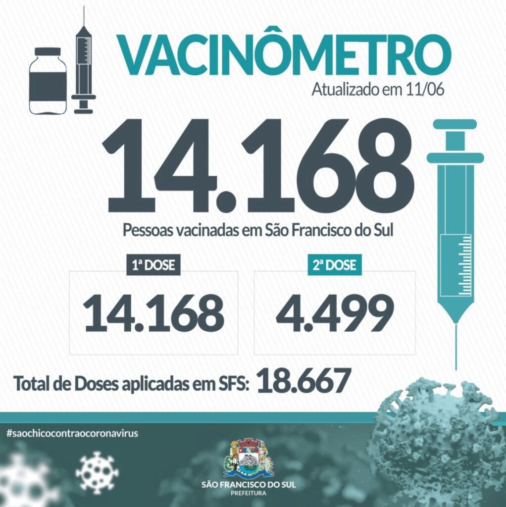 Vacinômetro atualizado 11/06/2021