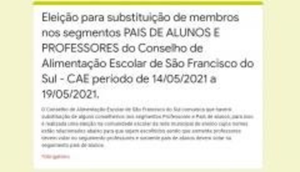 Conselho de Alimentação Escolar faz eleição para substituição de conselheiros