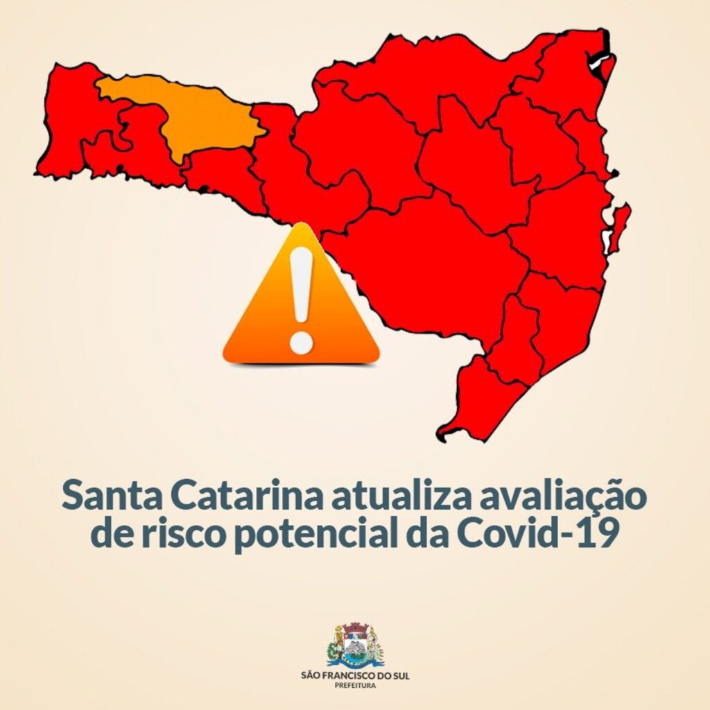 Santa Catarina atualiza avaliação de risco potencial da Covid-19, São Francisco está em nível gravíssimo