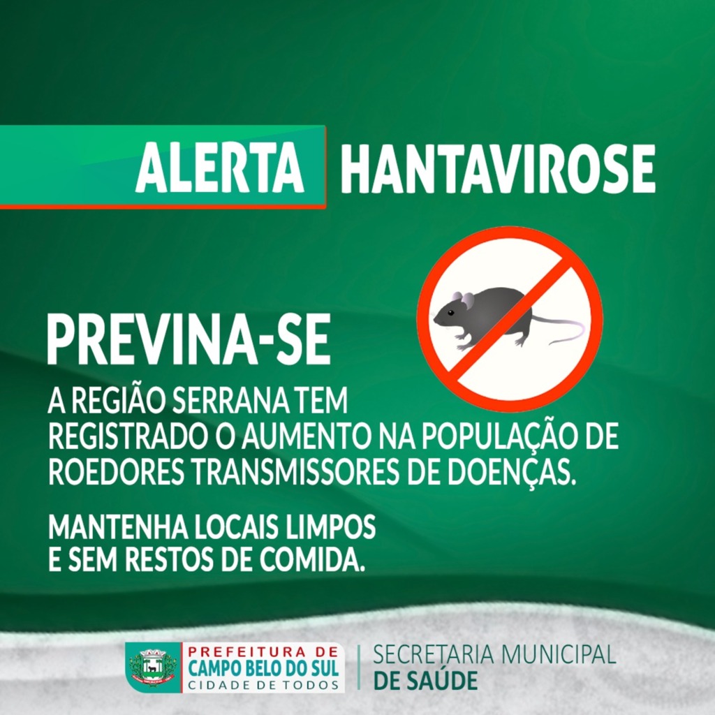 Secretaria de Saúde alerta sobre aumento da população de roedores transmissores de Hantavirose e Leptospirose 