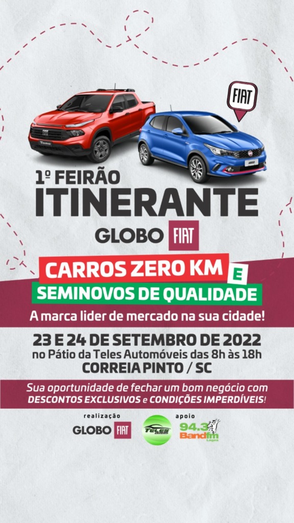 Feirão na Teles Automóveis em Correia Pinto