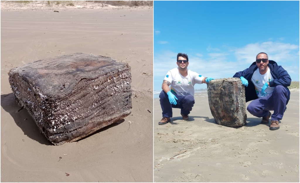 Pesquisadores encontram artefato de navio nazista em praia de Imbituba