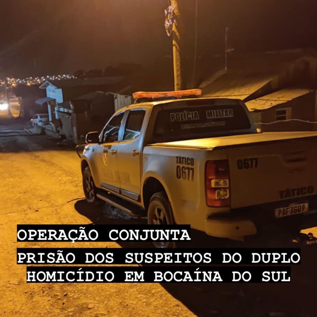 Operação conjunta das polícias resulta na prisão dos suspeitos do duplo homicídio em Bocaina do Sul