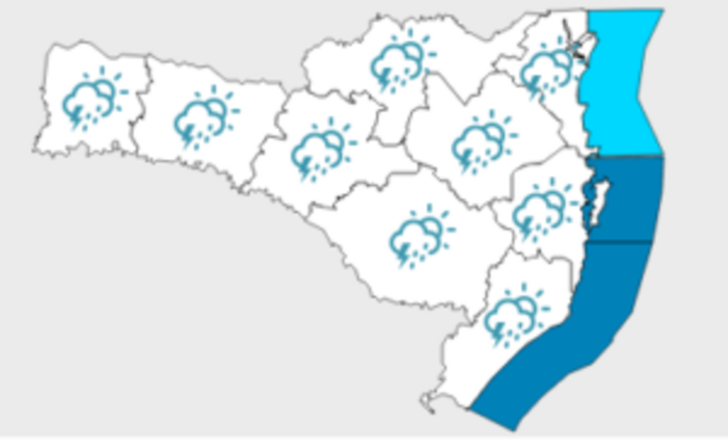 Tempo instável em SC nesta terça-feira alerta para temporais