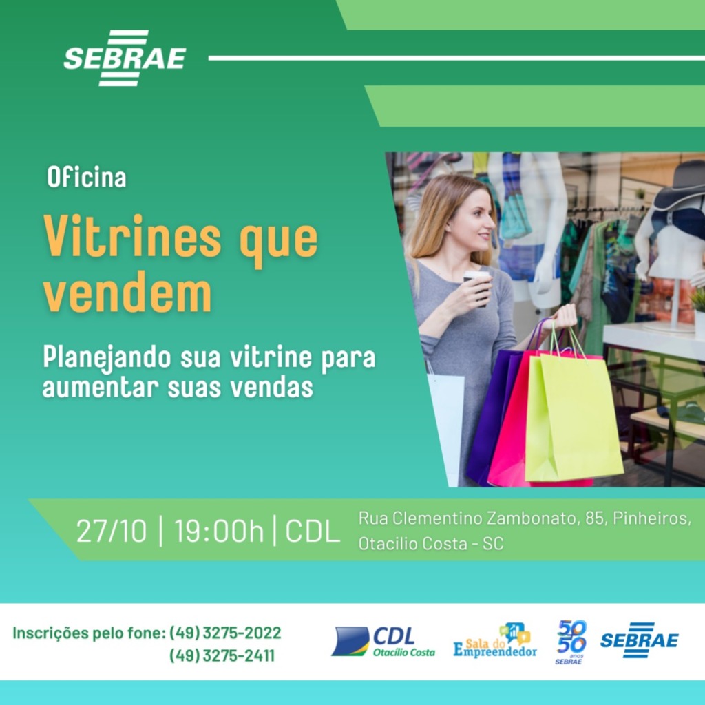 Sebrae/SC promove oficina de vitrines a lojistas de Otacílio Costa