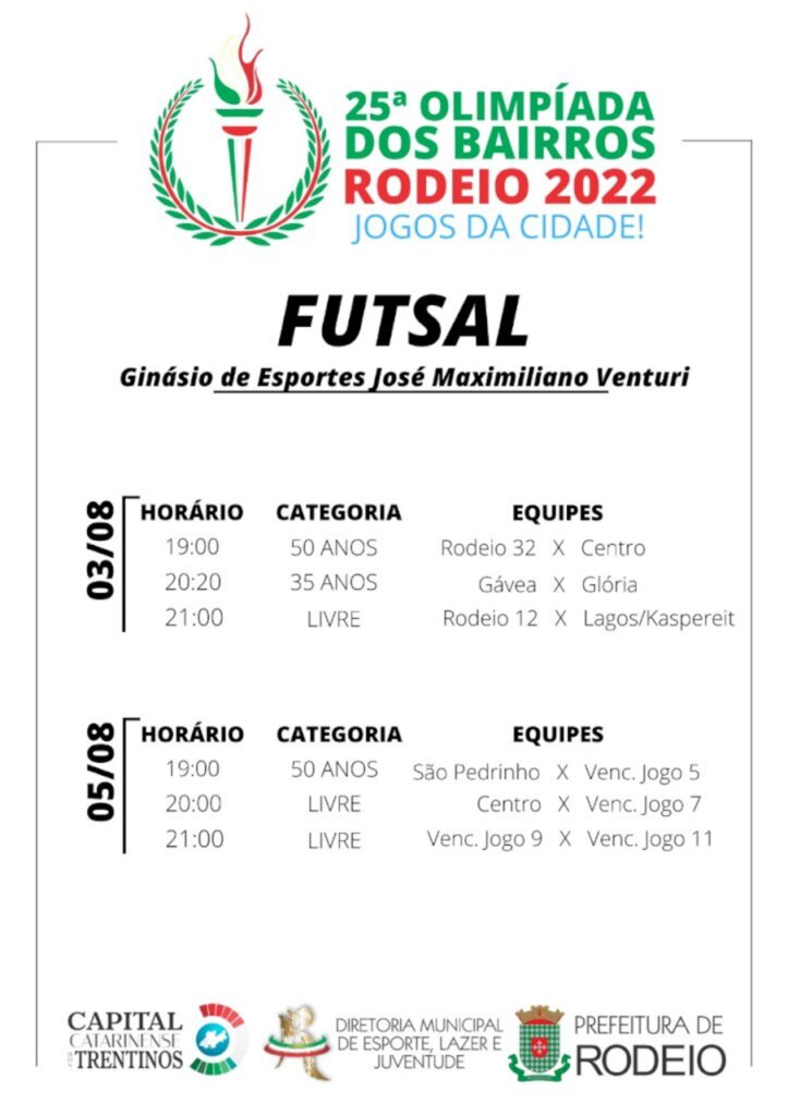25º OLIMPÍADA DOS BAIRROS DE RODEIO