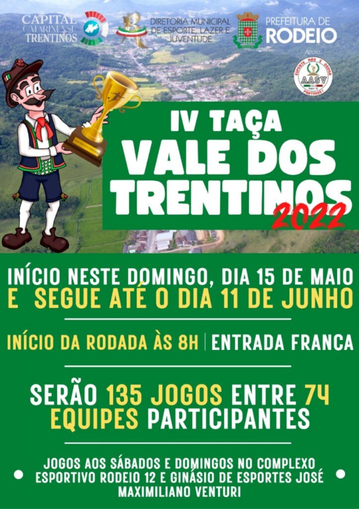 TEM INÍCIO NESTE DOMINGO - SERÃO 74 TIMES DISPUTANDO A COMPETIÇÃO