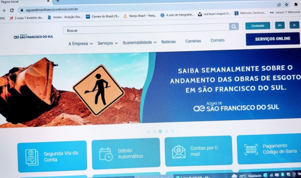 Site da Águas de São Francisco do Sul traz informações e serviços importantes sobre a concessionária