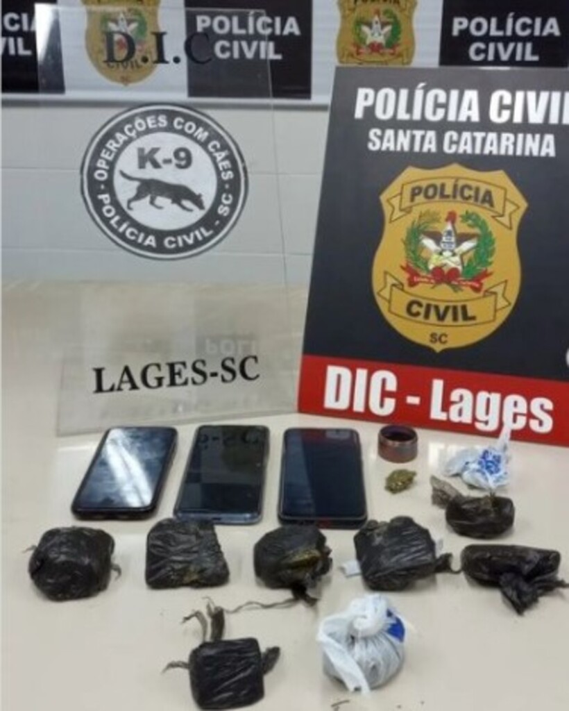 Polícia Civil prende investigado por tráfico de droga, em Lages