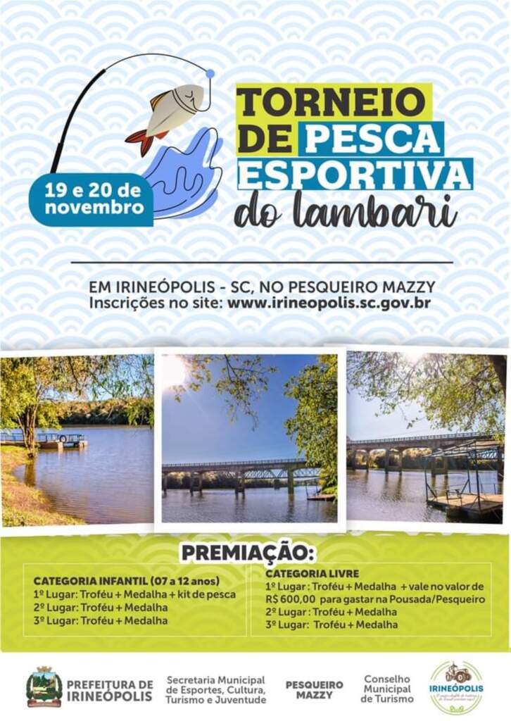 Torneio de Pesca do Lambari acontece na próxima semana