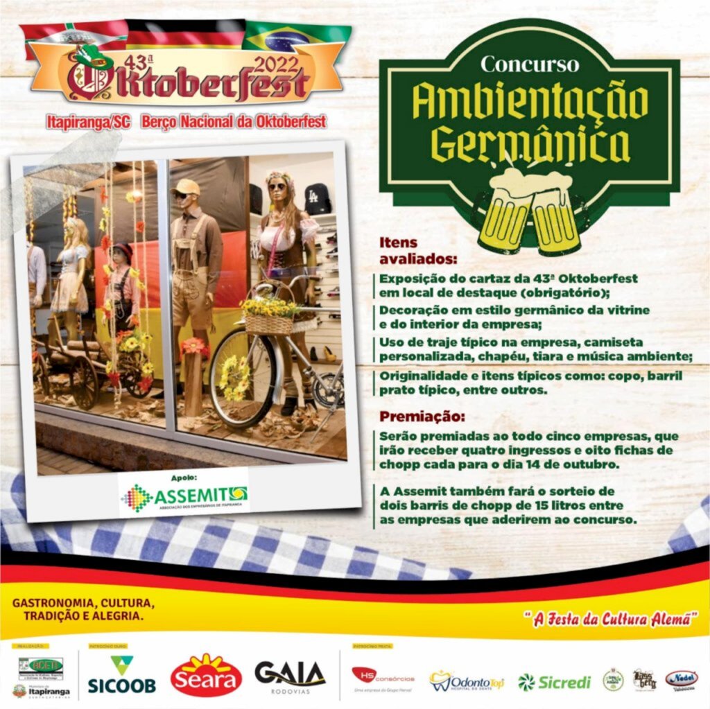 Comissão Organizadora da Oktoberfest e Assemit lançam Concurso de Ambientação Germânica