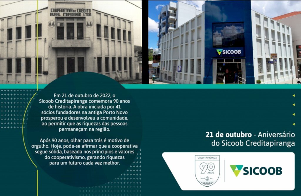 Sicoob Creditapiranga completa 90 anos reforçando o compromisso com a comunidade