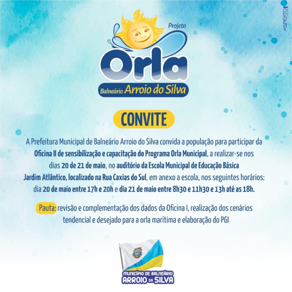 Oficina do Programa Orla inicia nesta sexta-feira em Balneário Arroio do Silva