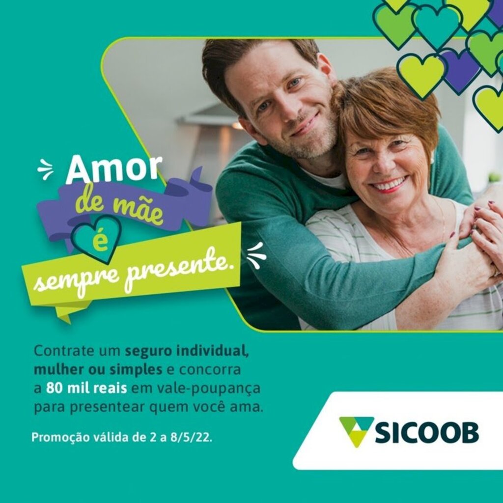 Ação Dia das Mães do Sicoob sorteia R$ 80 mil para quem contratar seguro de vida