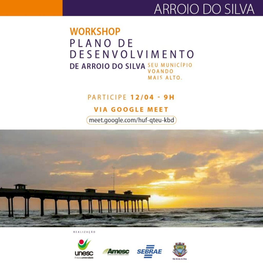 Arroio do Silva: Dia 12 de abril tem Workshop do Plano de Desenvolvimento