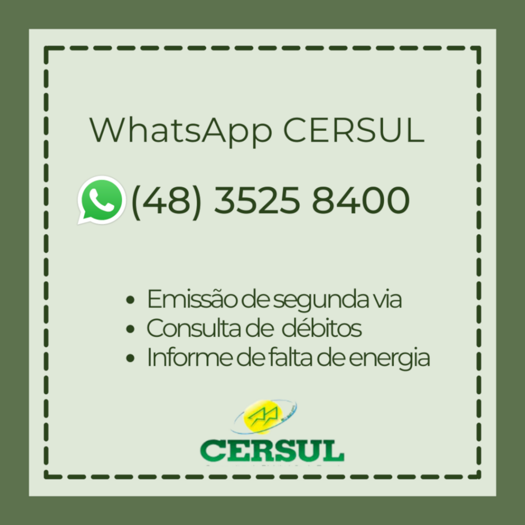 Atendimento via WhatsApp está disponível na CERSUL