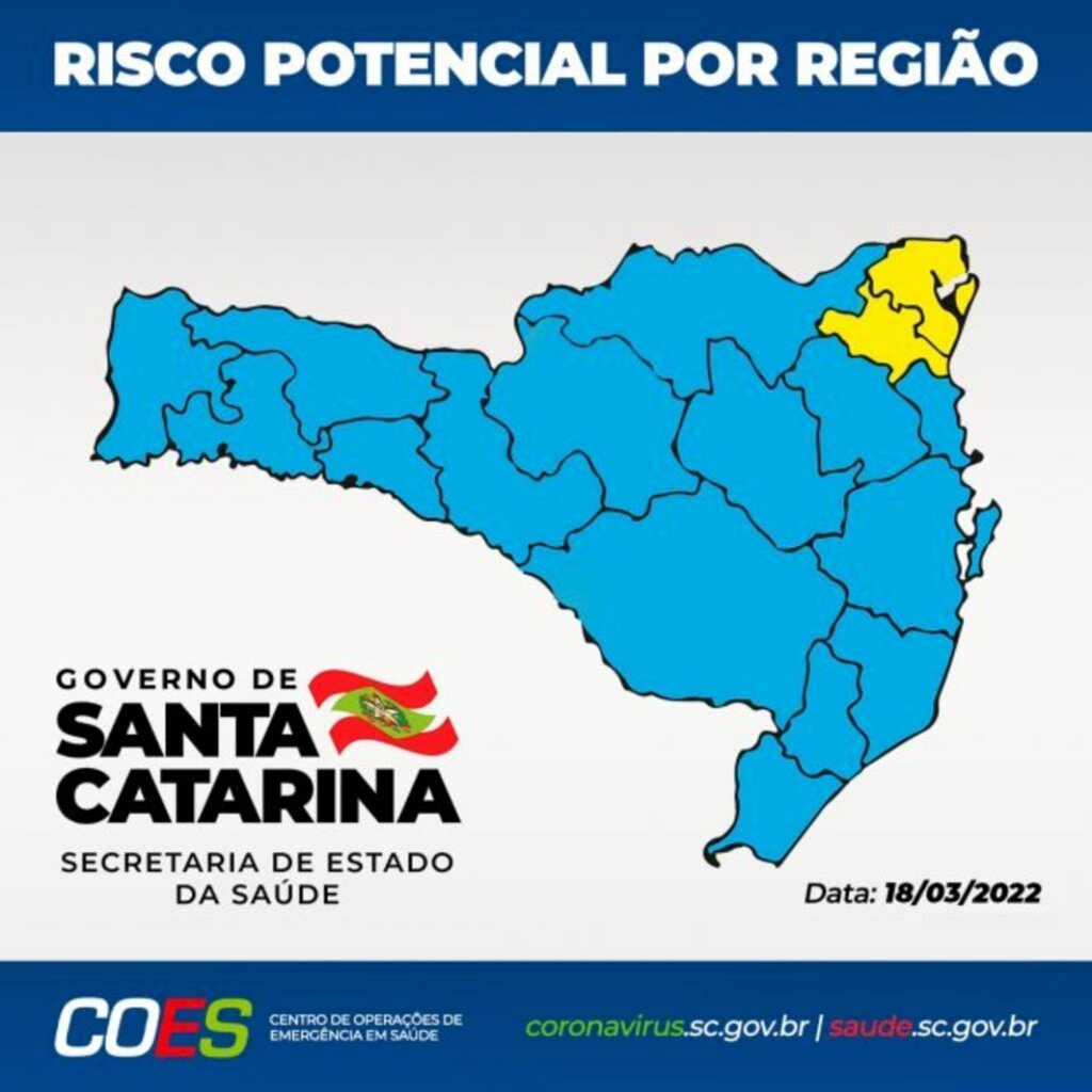 Coronavírus em SC: Matriz de Risco aponta 15 regiões em nível moderado e duas em alto