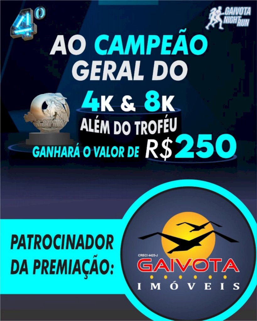 Balneário Gaivota promove 4 º NIGHT RUNN neste sábado