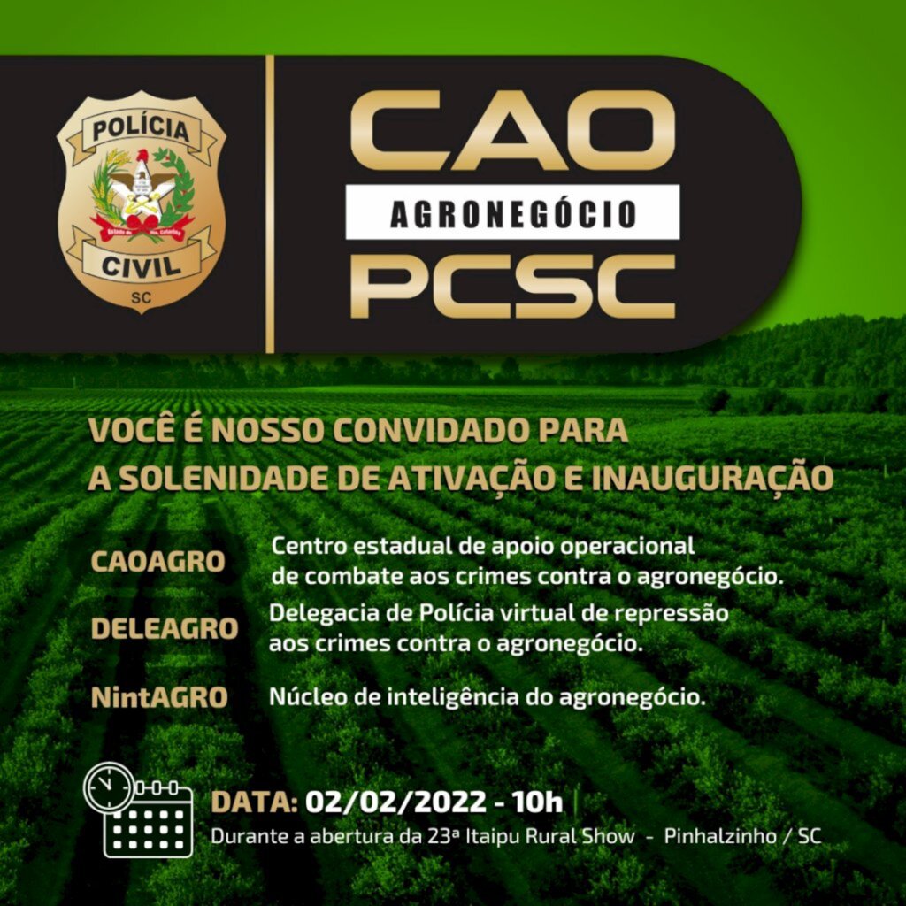 Estado terá órgãos de combate e repressão aos crimes contra o agronegócio