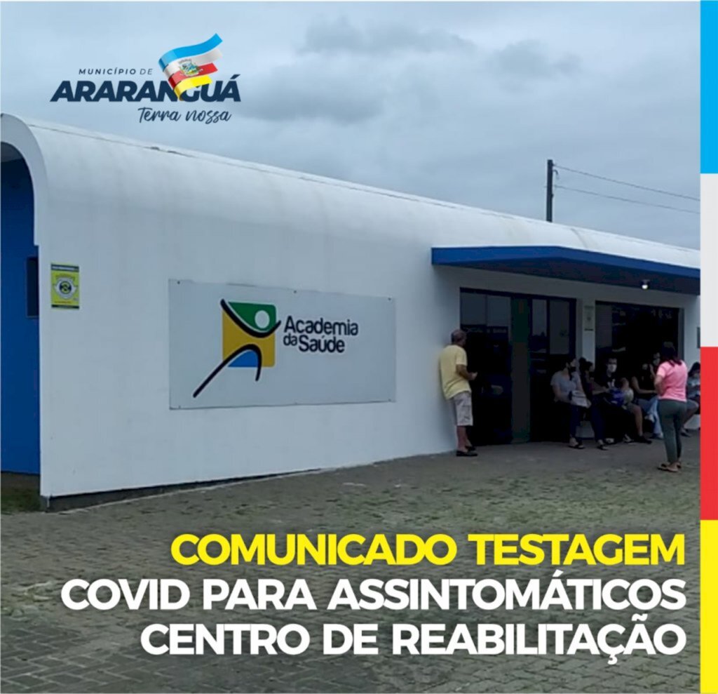 COMUNICADO TESTAGEM COVID 19 CENTRO DE REABILITAÇÃO