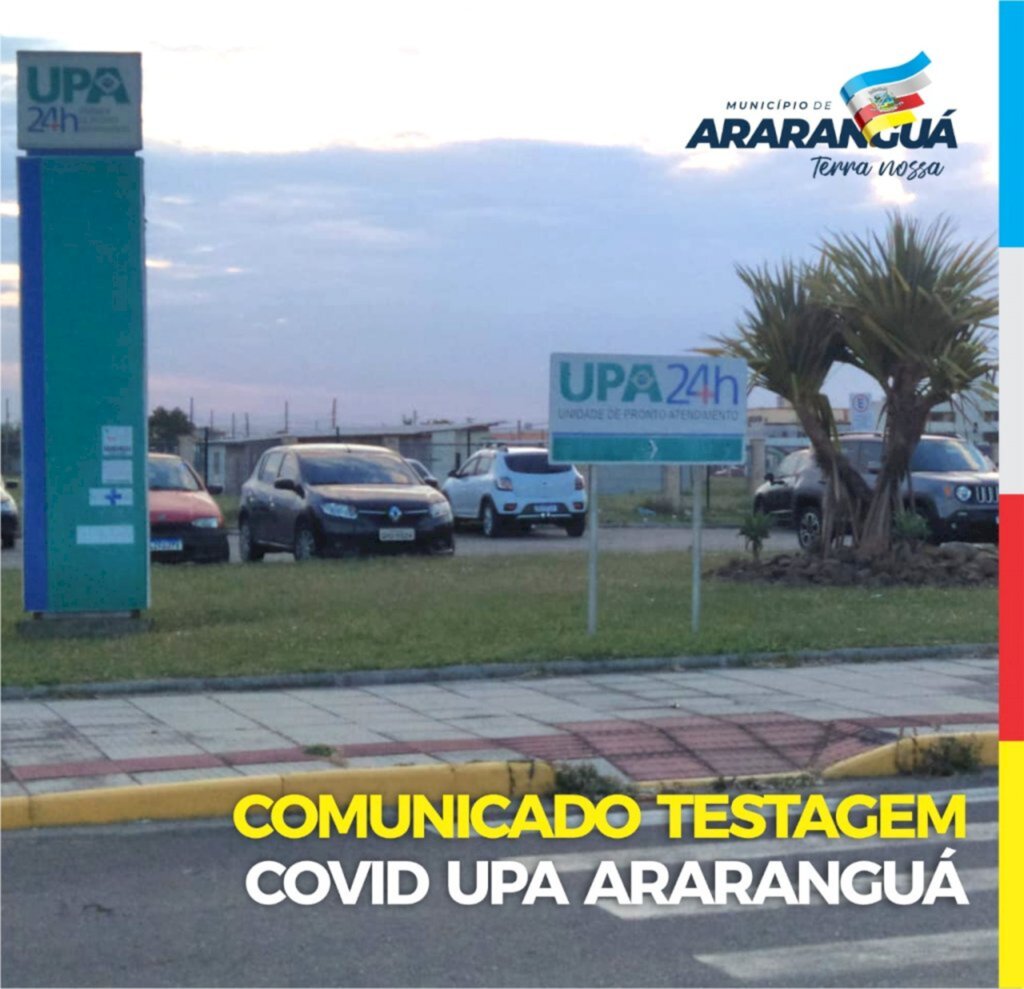 COMUNICADO TESTAGEM COVID 19 UPA ARARANGUÁ