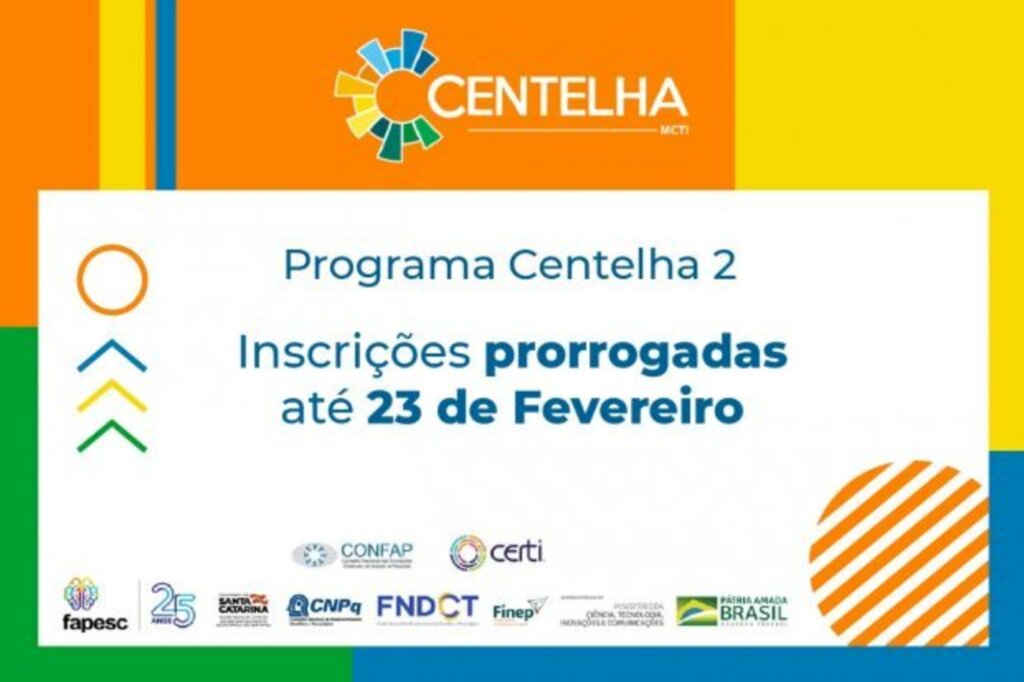 Inscrições para o Programa Centelha 2 são prorrogadas até 23 de fevereiro