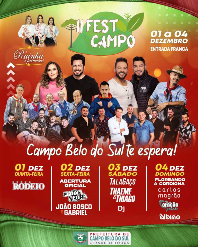 II Fest Campo é lançada com shows nacionais e regionais, cultura, amostras e a valorização do município
