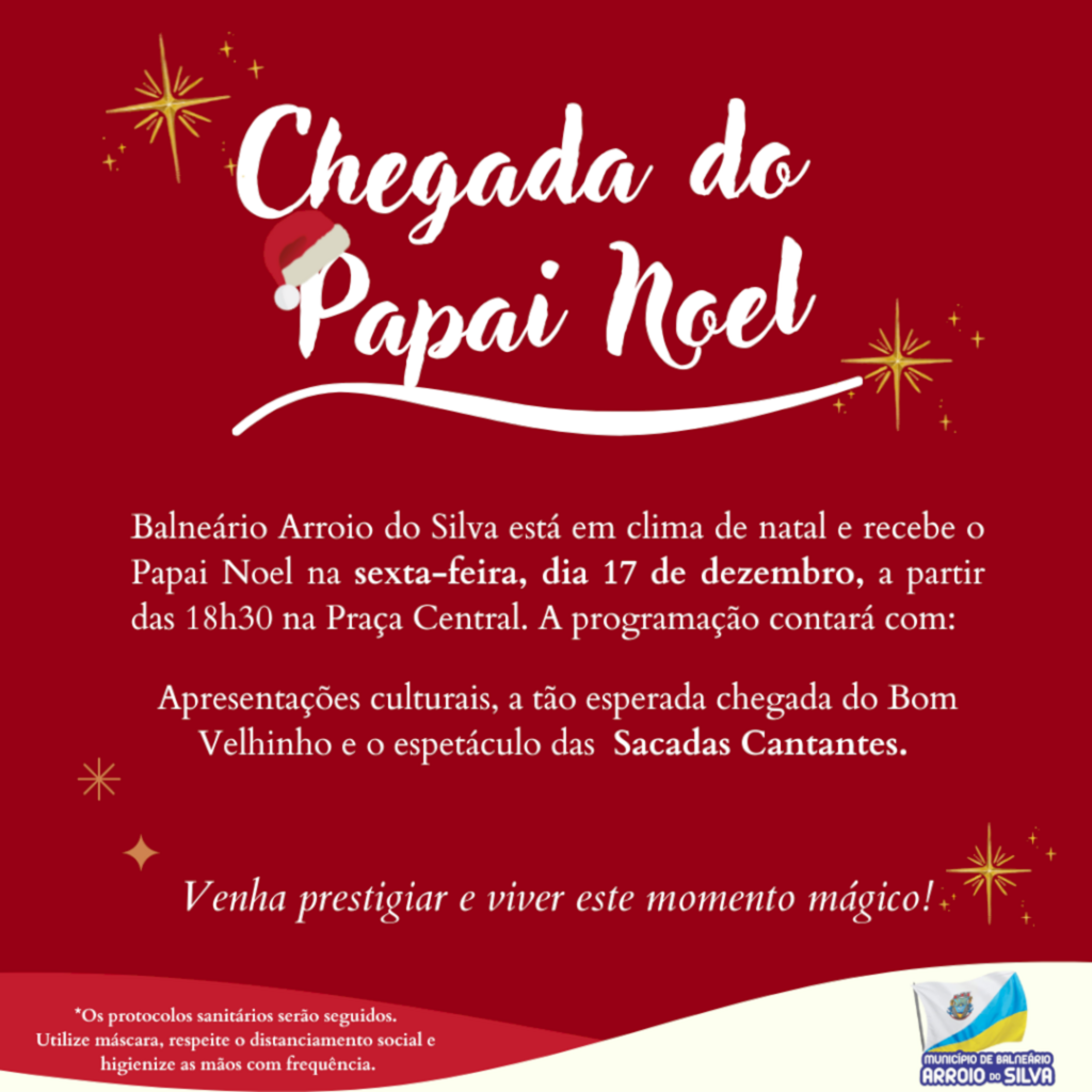 Balneário Arroio do Silva convida para chegada do Papai Noel