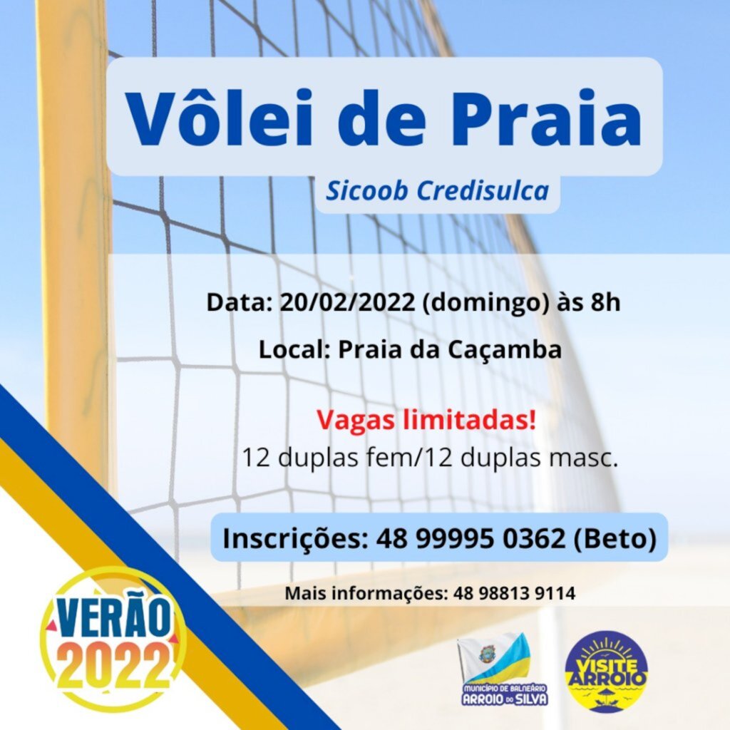 Inscrições abertas para o torneio de Vôlei na Praia da Caçamba