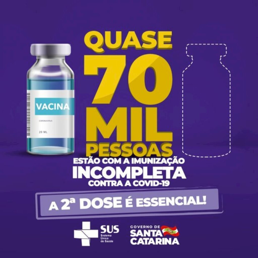 Vacinação em SC: Segunda dose é essencial para proteção contra a Covid-19