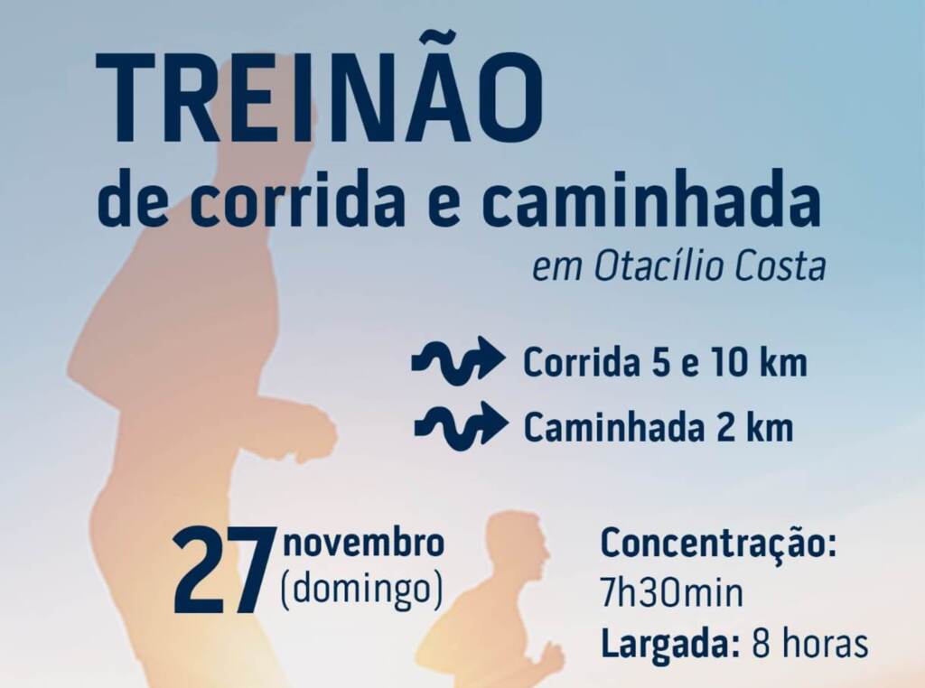 Otacílio Costa terá evento de corrida e caminhada no dia 27 de novembro