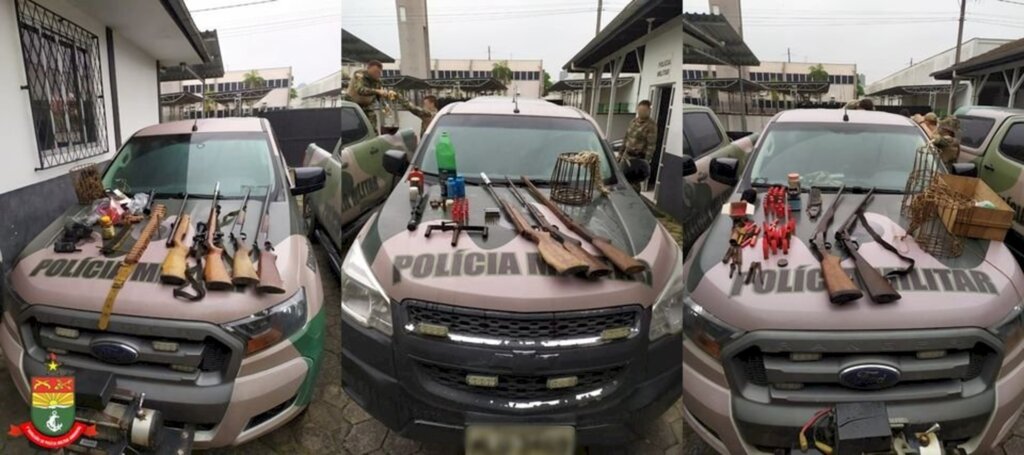 Polícia apreende arsenal de caça e prende 3 homens em Corupá