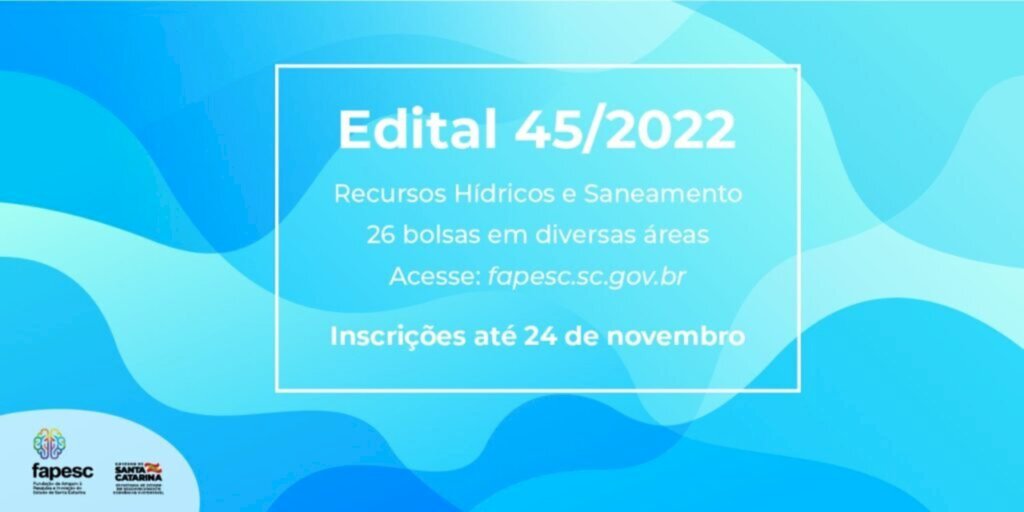 Programa de recursos hídricos e saneamento tem vagas para 26 bolsas em diversas áreas