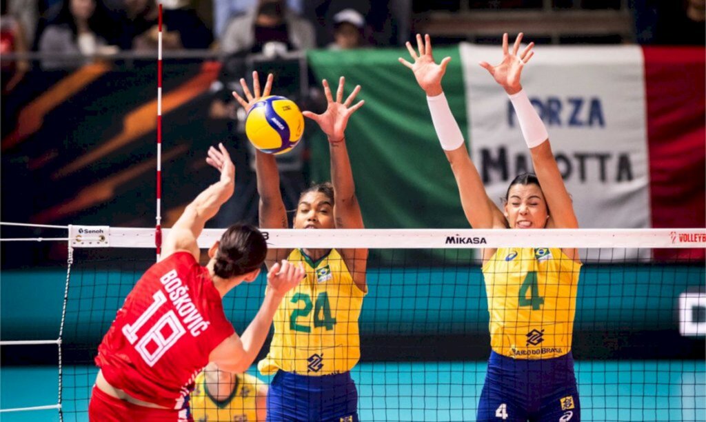 Brasil leva 3 a 0 da Sérvia e fica com o quarto vice no Mundial feminino de vôlei