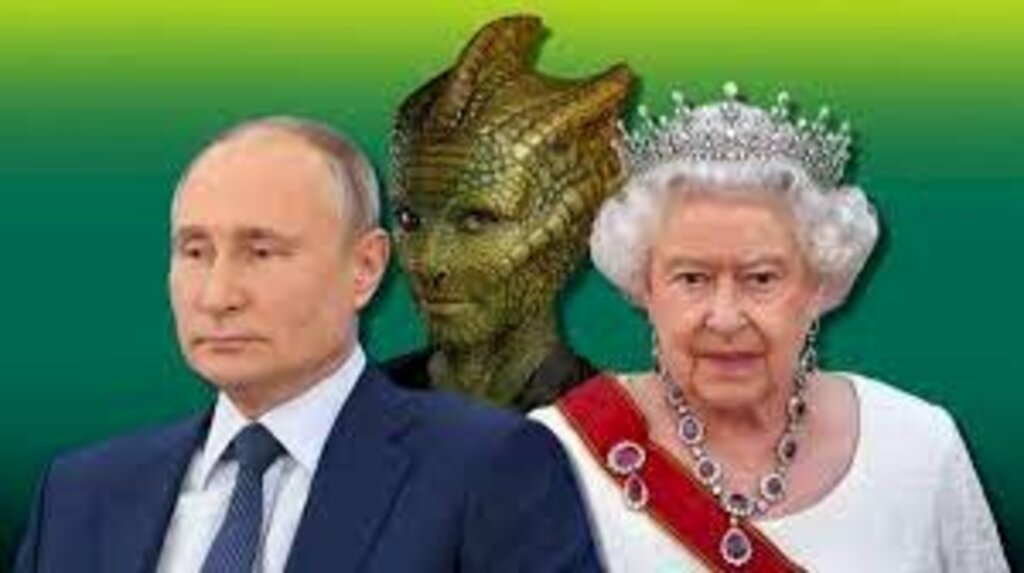 Putin foi envolvido no boato de que a rainha é reptiliana