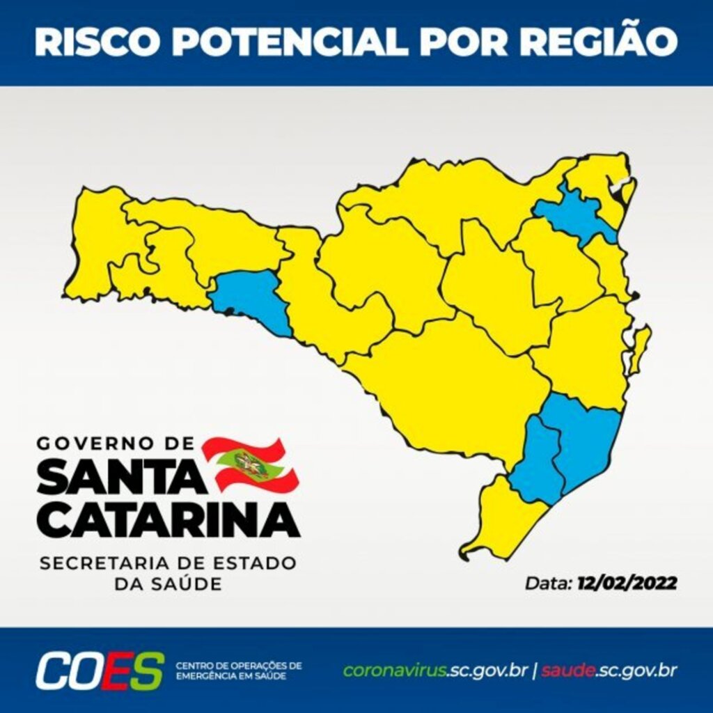 Matriz de Risco Regionalizado aponta 13 regiões no nível alto e quatro no moderado