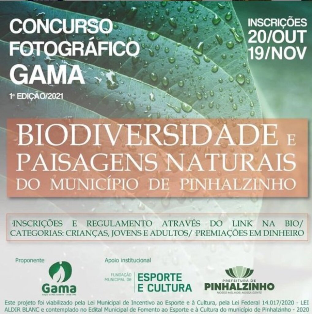 Concurso premiará as melhores fotos sobre biodiversidade e paisagens naturais do município de Pinhalzinho