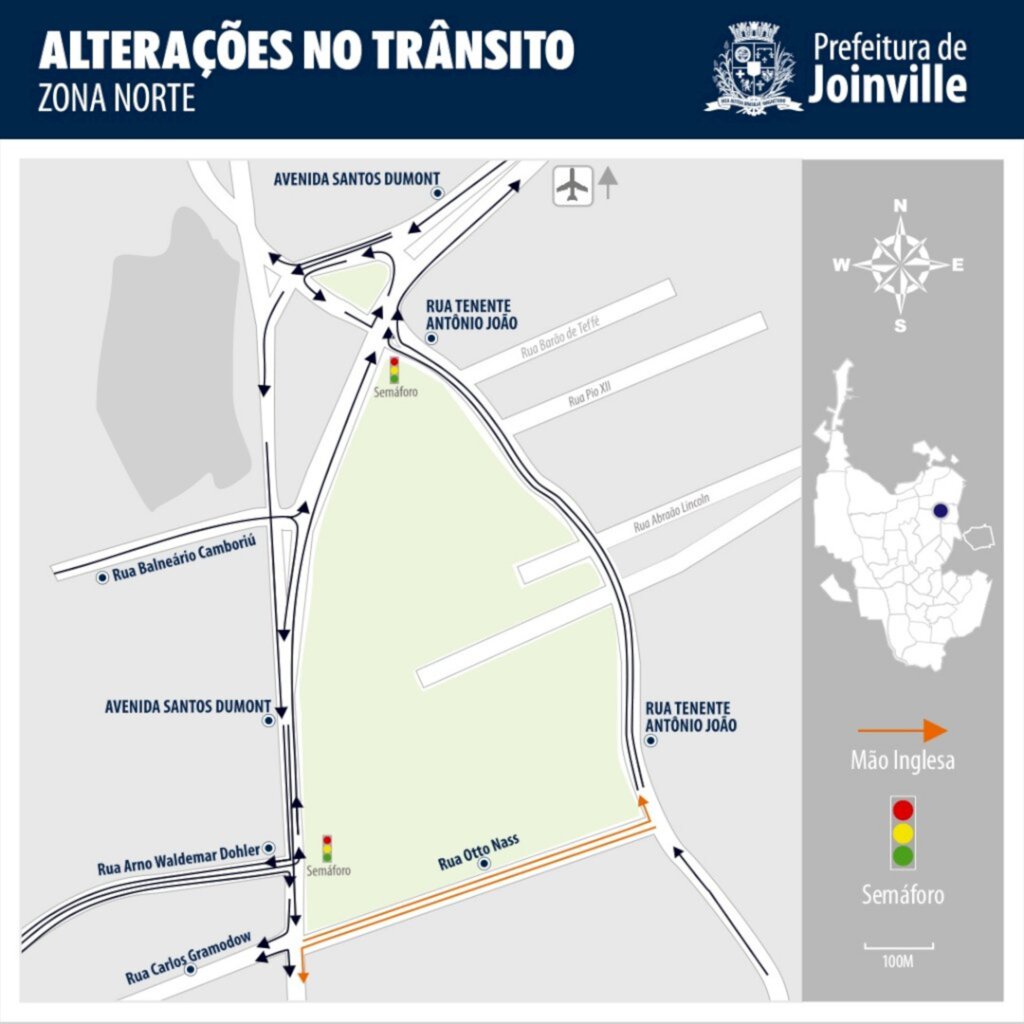 Santos Dumont e de outras vias da região Norte terão mudanças no trânsito