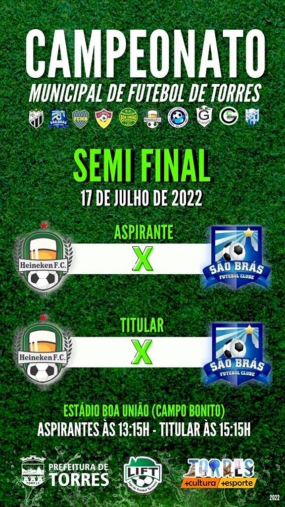 DEFINIDOS EM TORRES OS ÚLTIMOS SEMIFINALISTAS DO CAMPEONATO DE FUTEBOL DE CAMPO 2022