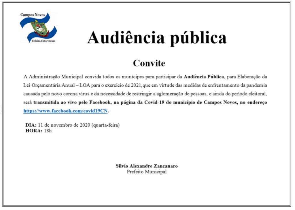 Audiência pública Campos Novos (SC)