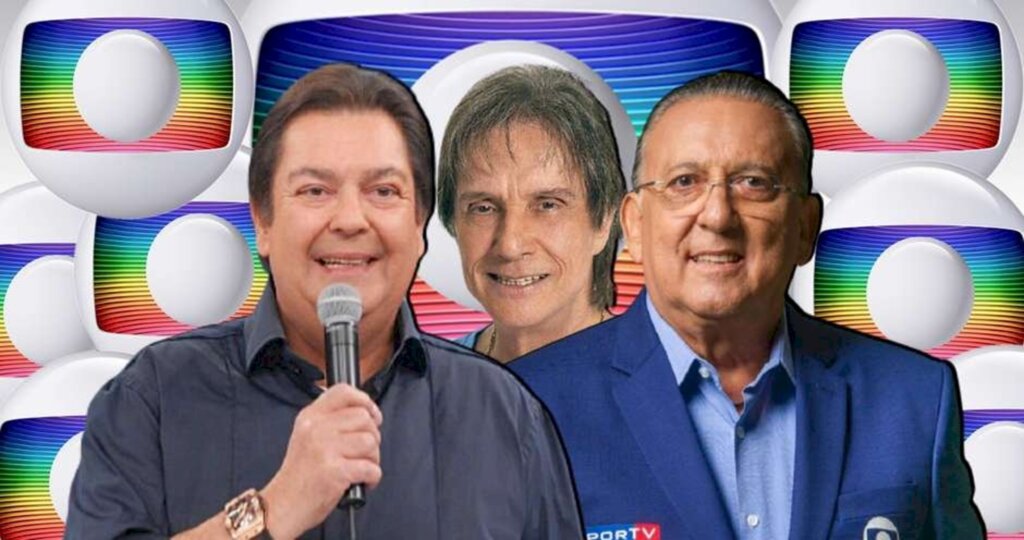 Fotomontagem: Blog Sala de TV / Blog Sala de TV - Faustão, Roberto Carlos e Galvão: Globo não quer abrir mão deles, porém precisa pensar no futuro
