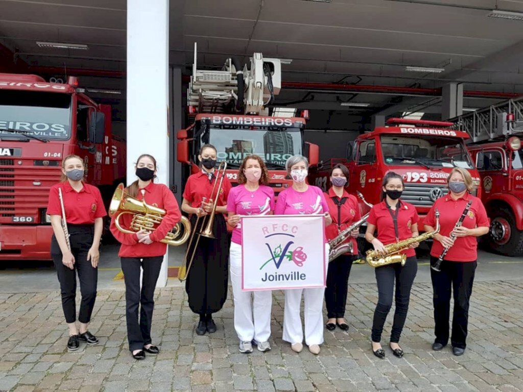 Otubro Rosa:Banda dos Bombeiros e Rede Feminina vão percorrer ruas dos bairros levando música e orientação