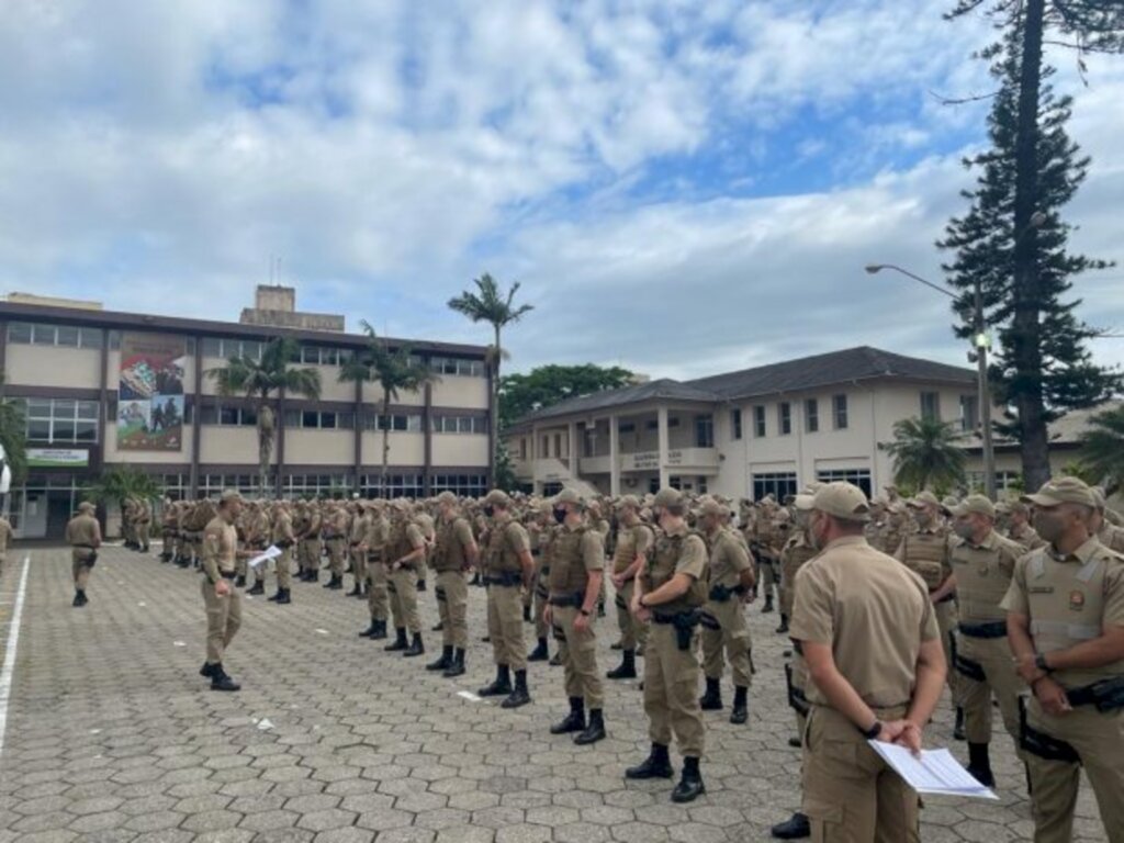 Arquivo / PMSC - Soldados que fazem parte do primeiro grupo, formados em dezembro de 2020