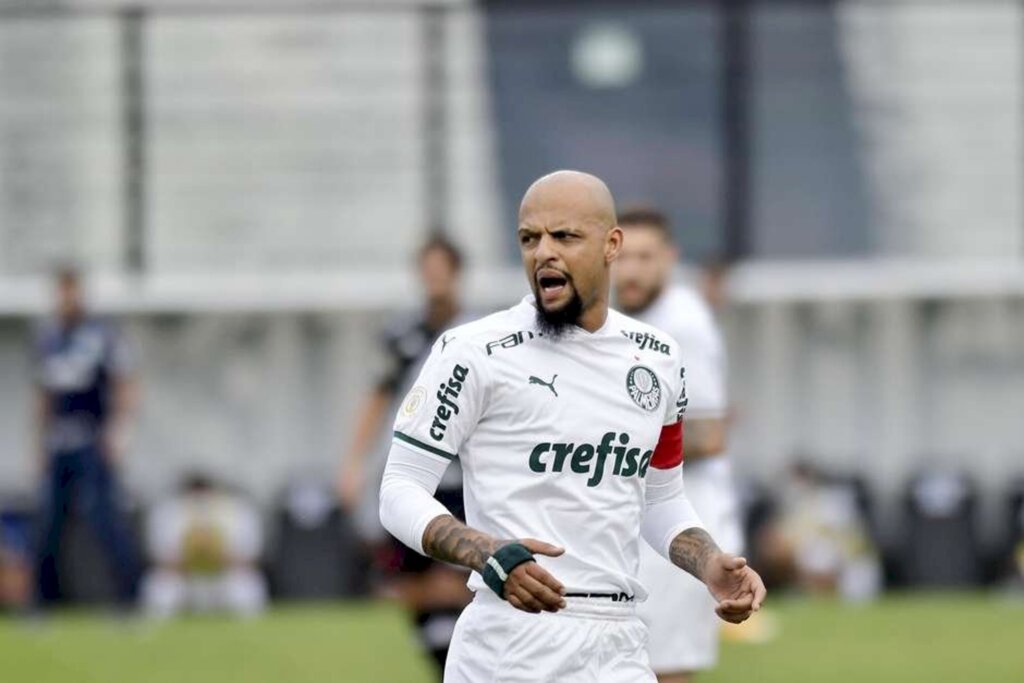 Foto: Dhavid Normando / Futura Press - O jogador Felipe Mello do Palmeiras durante a partida entre Vasco e Palmeiras ,válido pelo Campeonato Brasileiro 2020 Série A. Realizado no estádio São Januário, na cidade do Rio de Janeiro, RJ, Neste Domingo (08).