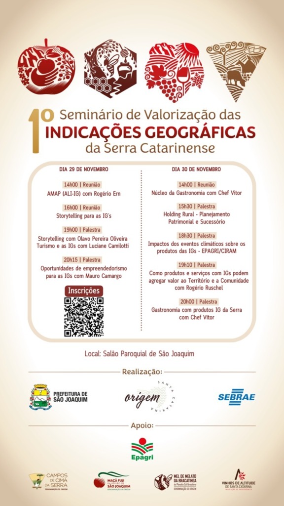 1º Seminário de Valorização das Indicações Geográficas da Serra Catarinense