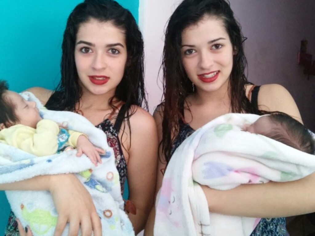 Bianca Trajano/ arquivo pessoal - Irmãs gêmeas de Ferraz deram à luz no mesmo dia