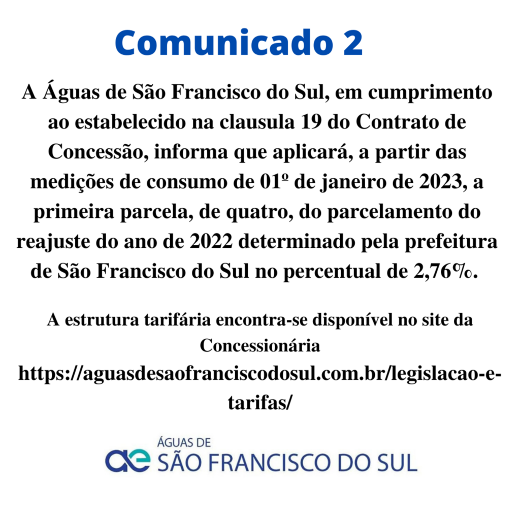 COMUNICADO Águas de São Francisco do Sul