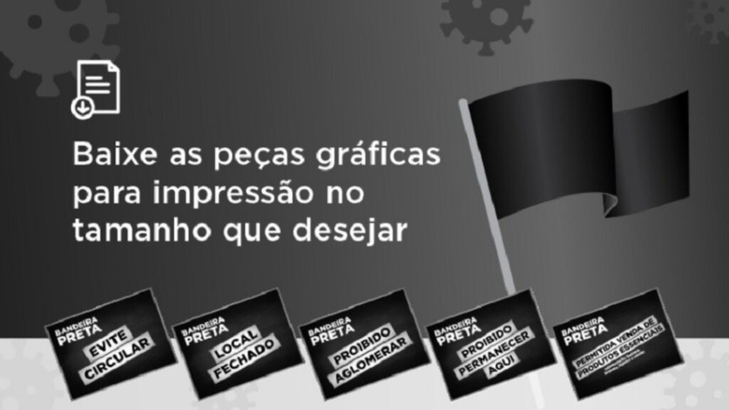 Governo divulga modelos de placas e cartazes para municípios alertarem sobre bandeira preta