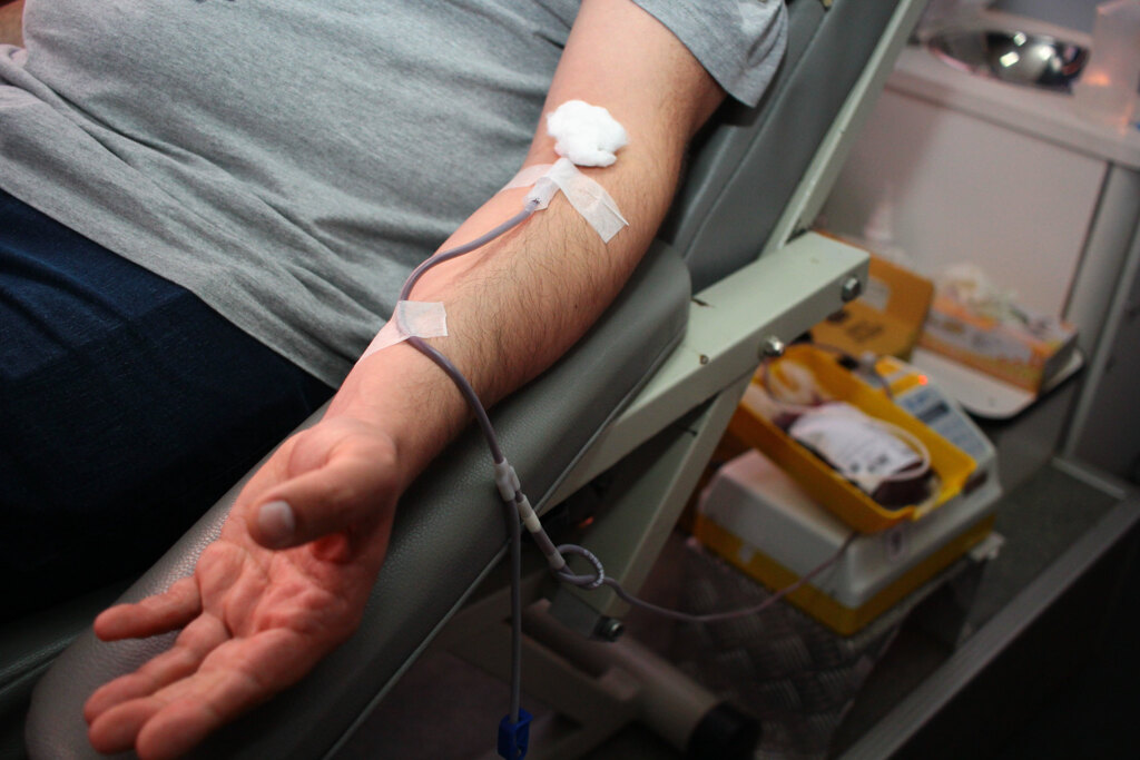 Na avenida, o enredo da doação de sangue