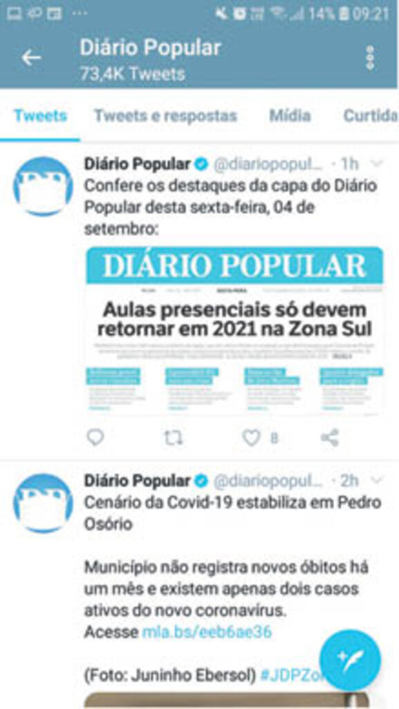 DP no Twitter: informação sem polarização